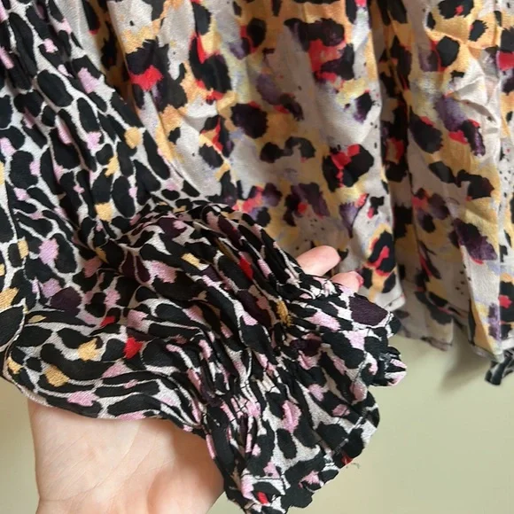NWT Anthro Blank London Joelle Leopard Print Blouse Size M - Picture 4 of 9